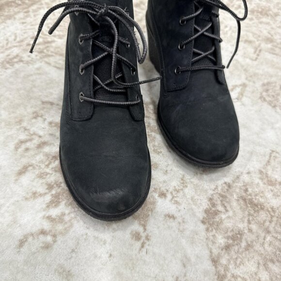 Timberland Earthkeepers Wedge Boots Womens Size 8 Black Leather Amston 8253A - Picture 7 of 13